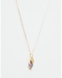 Mirabelle Carita Peacock Coin Pearl Pendant On 45cm Gold Plated Chain