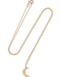 Andrea Fohrman Crescent Moon 18 Karat Gold Diamond Necklace