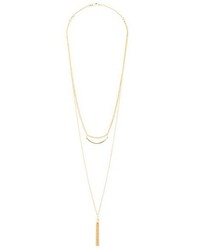 Charlotte Russe Curved Bar Tassel Layered Necklace