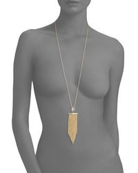 Alexis Bittar Elets Crystal Studded Tassel Pendant Necklace