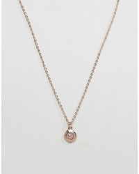 Ted Baker Elvina Enamel Silver Glitter Mini Button Pendant Necklace
