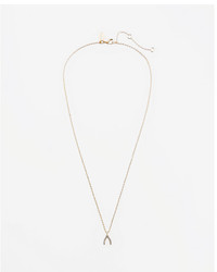 Express Embellished Wishbone Pendant Necklace