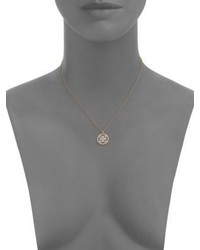 De Beers Enchanted Lotus Openwork Diamond 18k Rose Gold Pendant Necklace