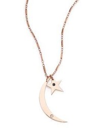 Jennifer Zeuner Jewelry Everly Sapphire Diamond Crescent Star Double Pendant Necklace