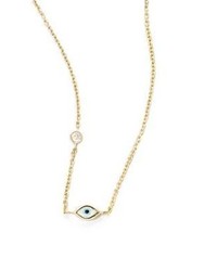 Sydney Evan Evil Eye Diamond 14k Yellow Gold Pendant Necklace