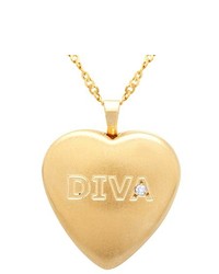 FINE JEWELRY Diva Heart Locket 14ksterling Silver