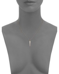 ginette_ny Ginette Ny Mini Diamond Arrow 18k Rose Gold Pendant Necklace