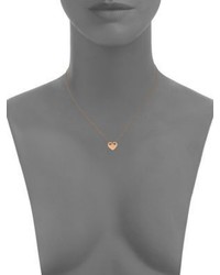 ginette_ny Ginette Ny Minis On Chain Heart 18k Rose Gold Pendant Necklace
