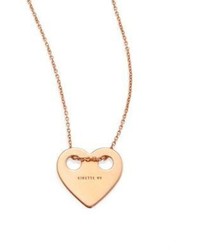 ginette_ny Ginette Ny Minis On Chain Heart 18k Rose Gold Pendant Necklace