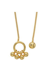 Jil Sander Gold Double Sided Sphere Necklace