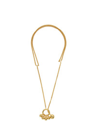 Jil Sander Gold Double Sided Sphere Necklace