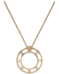 Versace Gold Large Logo Pendant Necklace