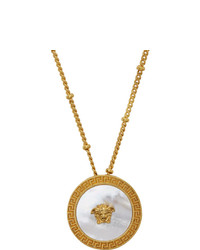 Versace Gold Pearl Coin Pendant
