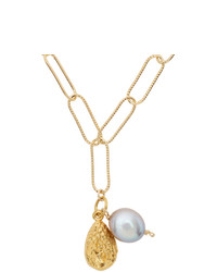 Alighieri Gold Pearl The Solitary Tear At Dusk Necklace