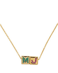 Marc Jacobs Gold The Toy Blocks Pendant Necklace