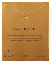 Dogeared Golden You Rule Crown Pendant Necklace