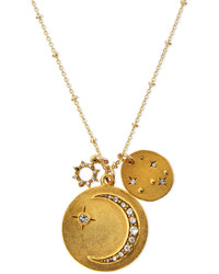 Sequin Half Moon Talisman Pendant Necklace 32