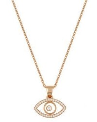 Chopard Happy Diamonds 18k Rose Gold Evil Eye Pendant Necklace