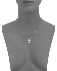 Chopard Happy Diamonds Pave Hamsa Hand Diamond 18k Rose Gold Pendant Necklace