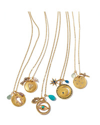 Sequin Heart Key Talisman Pendant Necklace