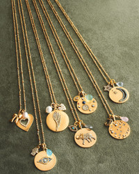 Sequin Heart Talisman Pendant Necklace