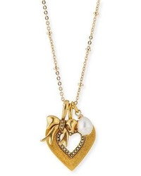 Sequin Heart Talisman Pendant Necklace