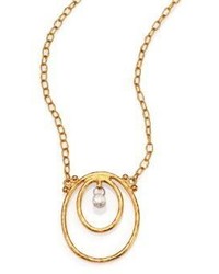 Gurhan Hoopla Diamond 24k Yellow Gold Pendant Necklace