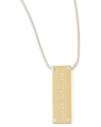 Marc by Marc Jacobs Logo Id Pendant Necklace Yellow Golden