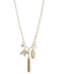 Lulu Frost Long Pearly Mixed Charm Chain Necklace