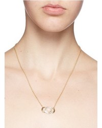 Pamela Love Luna Crescent Diamond Pav Opal Cabochon 18k Gold Necklace