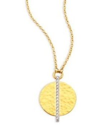 Gurhan Lush Diamond Small 24k Yellow Gold Pendant Necklace
