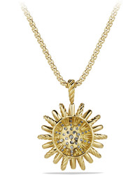 David Yurman Medium 18k Gold Starburst Pendant Necklace With Diamonds