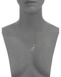 Michael Kors Michl Kors Urban Rush Green Jade Crystal Goldtone Stainless Steel Pendant Necklace