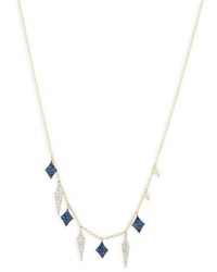 Meira T Miera T Diamond Sapphire Charm Necklace