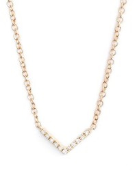 Ef Collection Mini Chevron Diamond Pendant Necklace