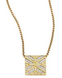 John Hardy Modern Chain Diamond 18k Yellow Gold Pendant Necklace
