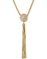 Monet Jewelry Monet Gold Tone Crystal Tassel Pendant Necklace