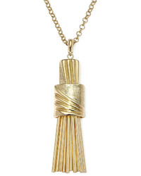 Monet Jewelry Monet Gold Tone Tassel Pendant Necklace