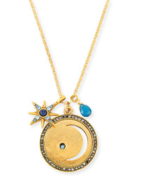 Sequin Moon Star Talisman Pendant Necklace