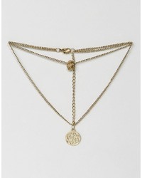 Asos Multirow Filigree Disc Charms Necklace