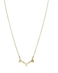 Orelia Simple Triple Triangle Pendant Necklace Gold