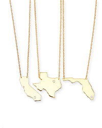 Moon and Lola Personalized State Pendant Necklace Gold Missouri Wyoming