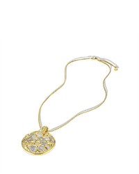 David Yurman Quatrefoil Large Pendant With Diamonds In Gold On Chain