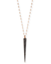Lana Reckless Rose Spike Pendant Necklace With Black Diamonds