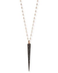 Lana Reckless Rose Spike Pendant Necklace With Black Diamonds