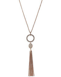 INC International Concepts Rose Gold Tone Pave Circle Pendant Tassel Necklace Only At Macys