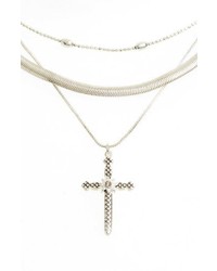 Luv Aj Serpent Cross Charm Necklace