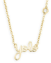 Shy By Se Gold Yolo Pendant Bezel Diamond Necklace