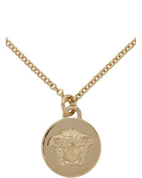 Versace Silver Small Medusa Coin Necklace