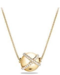 David Yurman Solari Pendant Necklace With Diamonds In 18k Yellow Gold